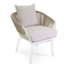 Silla de jardín con estructura de aluminio y cuerdas con cojines - Tienda de campaña Viadurini