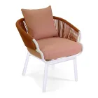 Silla de jardín con estructura de aluminio y cuerdas con cojines - Tienda de campaña Viadurini