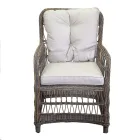 Silla de jardín con estructura de aluminio recubierta de poliratán - Puntina Viadurini