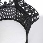 Sillón de jardín de exterior de diseño de lujo en ratán negro - Serafino Viadurini