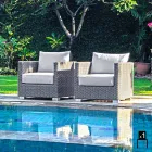 Sillón de diseño mano tejida jardín Elsa Viadurini