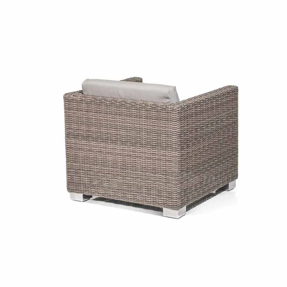 Sillón de diseño mano tejida jardín Elsa Viadurini