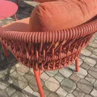 Silla de jardín en aluminio, cuerda y tela marsala o blanca - Brise Viadurini