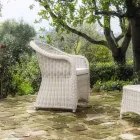 Silla de jardín de aluminio y tejido de polirratán - Melina Viadurini