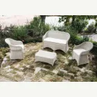 Silla de jardín de aluminio y tejido de polirratán - Melina Viadurini