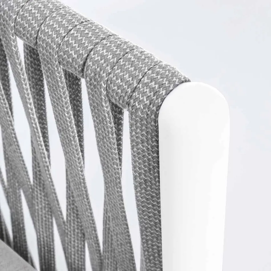 Sillón de jardín de aluminio, fibra sintética y tela Homemotion - Rubio Viadurini