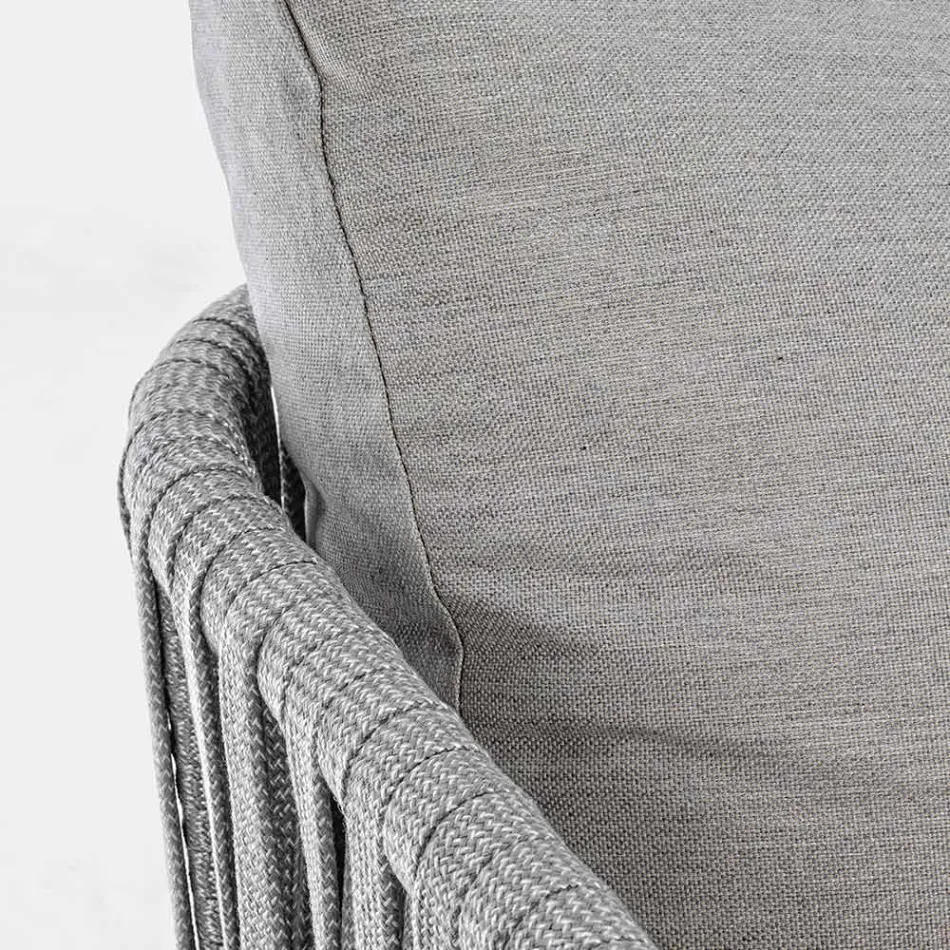 Sillón de jardín de aluminio, fibra sintética y tela Homemotion - Rubio Viadurini