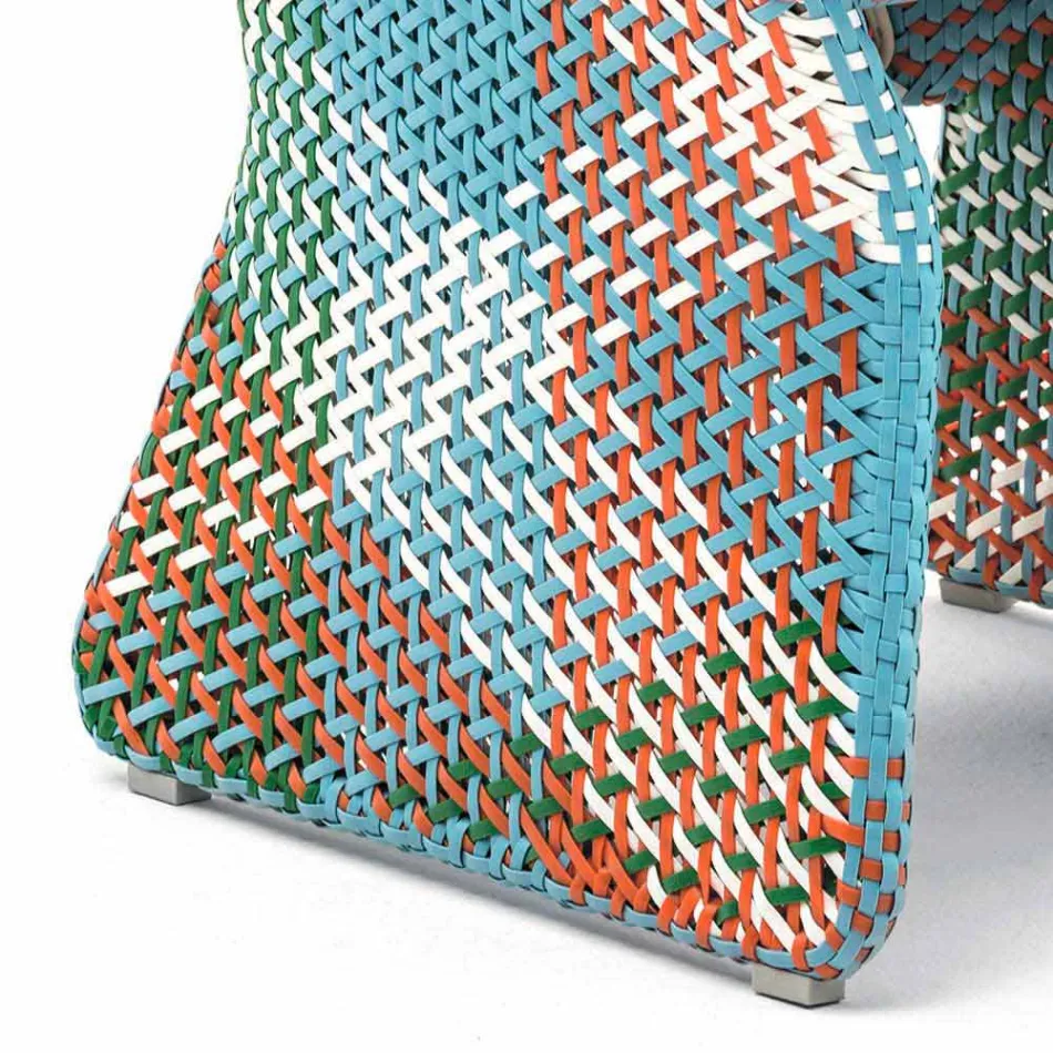 Sillón de jardín de fibra sintética trenzada de colores - Maat by Varaschin Viadurini