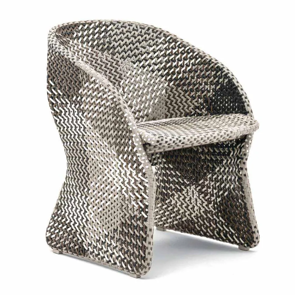 Sillón de jardín de fibra sintética trenzada de colores - Maat by Varaschin Viadurini