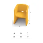 Sillón de jardín en polietileno con reposabrazos Made in Italy - Perez Viadurini