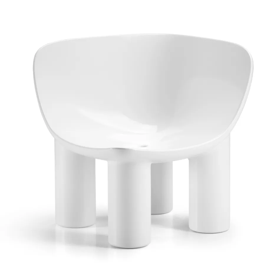 Sillón de jardín en polietileno y tela Made in Italy - Freccia Viadurini