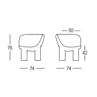 Sillón de jardín en polietileno y tela Made in Italy - Freccia Viadurini