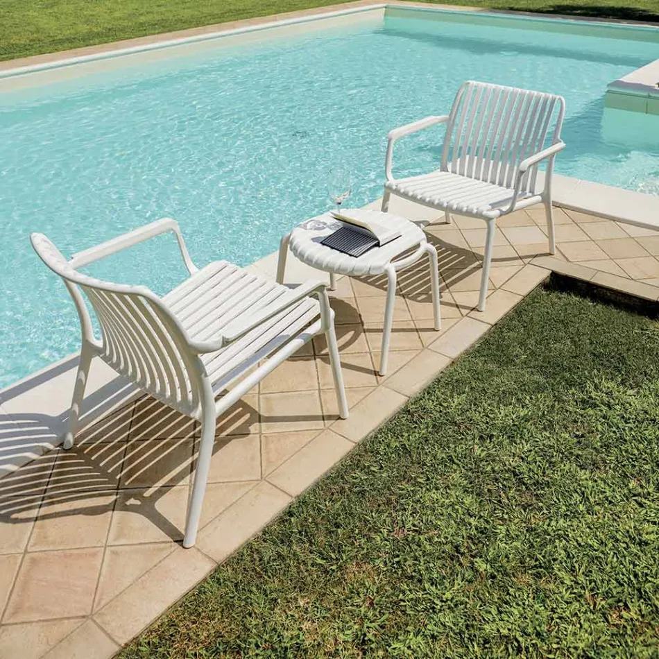 Silla de jardín de polipropileno con fibra de vidrio añadida - Mavren Viadurini