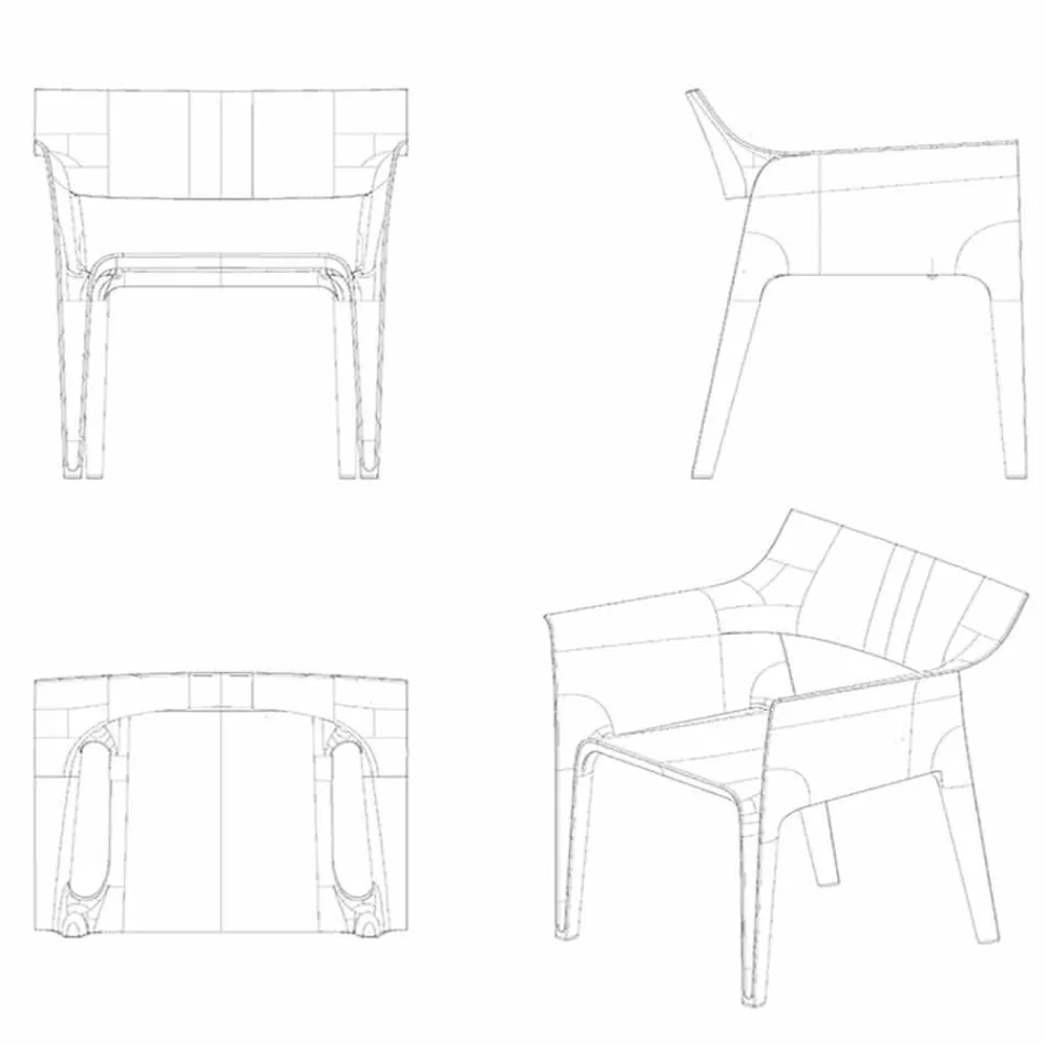 Sillón de jardín Pedrera Vondom en polipropileno y fibra de vidrio Viadurini