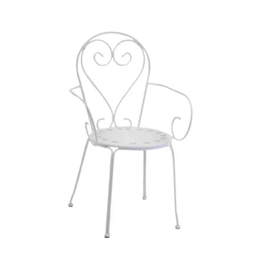 Silla de jardín totalmente de metal - Archivo Viadurini