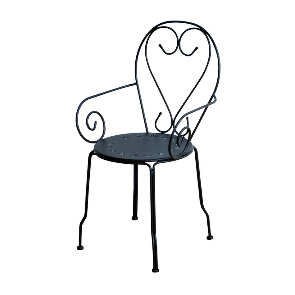 Silla de jardín totalmente de metal - Archivo Viadurini