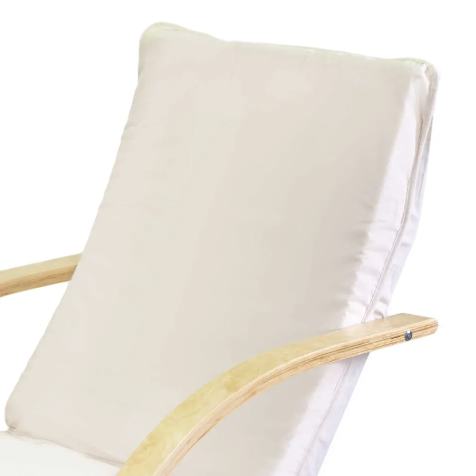 Sillón de interior de madera de abedul y tela - Abissi Viadurini