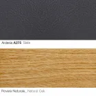 Sillón de salón con reposapiés en cuero y madera Made in Italy - Mariposa Viadurini