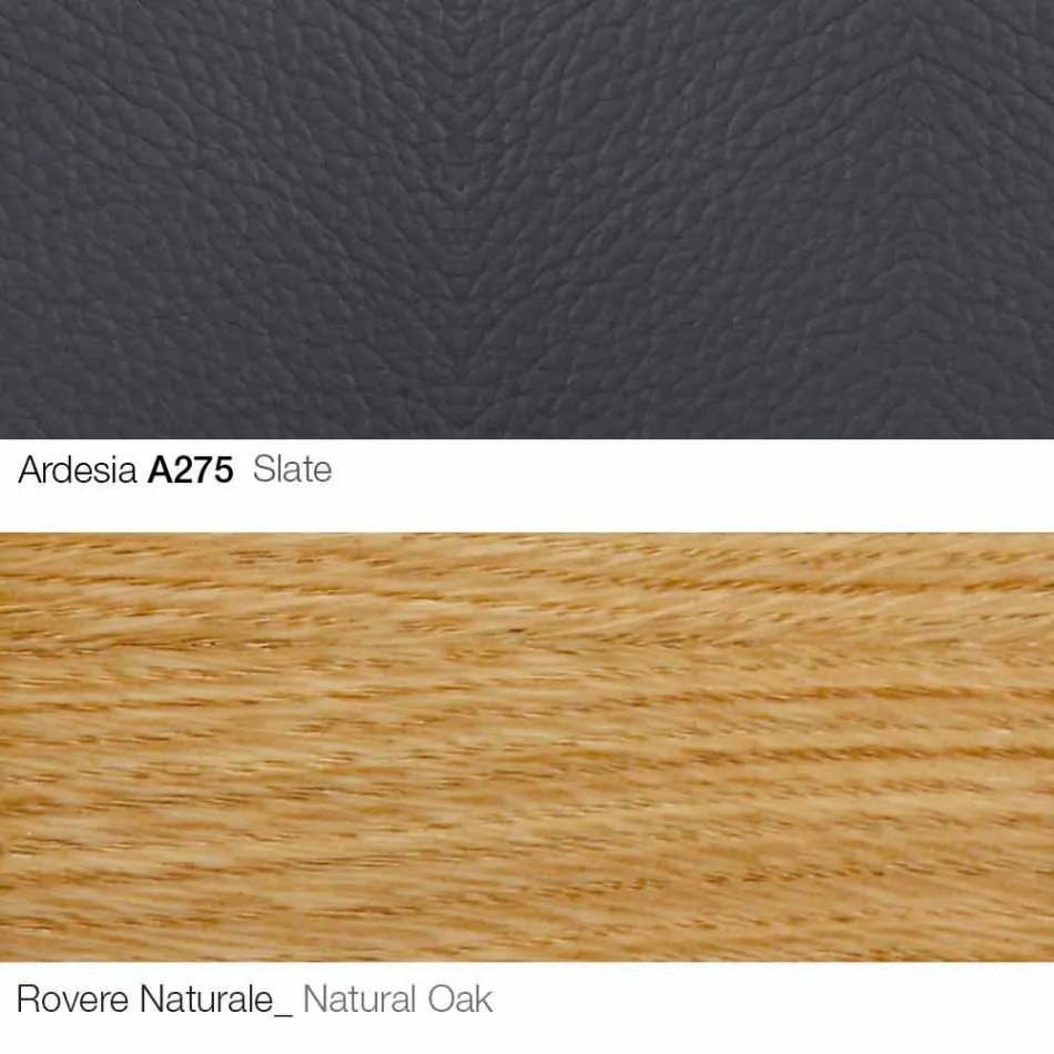 Sillón de salón con reposapiés en cuero y madera Made in Italy - Mariposa Viadurini