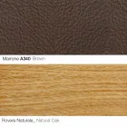 Sillón de salón con reposapiés en cuero y madera Made in Italy - Mariposa Viadurini