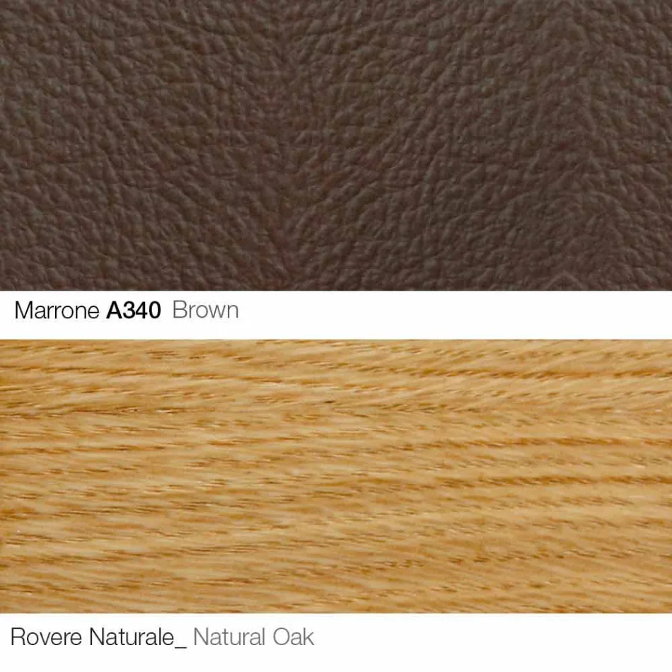 Sillón de salón con reposapiés en cuero y madera Made in Italy - Mariposa Viadurini