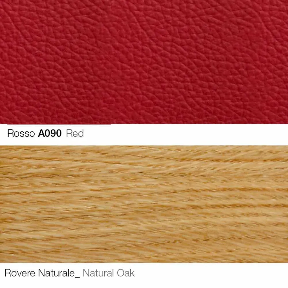 Sillón de salón con reposapiés en cuero y madera Made in Italy - Mariposa Viadurini