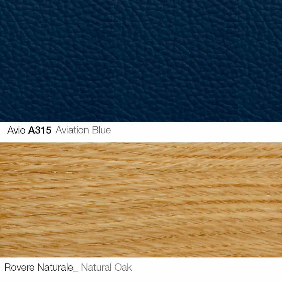 Sillón de salón con reposapiés en cuero y madera Made in Italy - Mariposa Viadurini