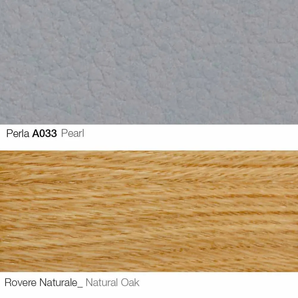 Sillón de salón con reposapiés en cuero y madera Made in Italy - Mariposa Viadurini