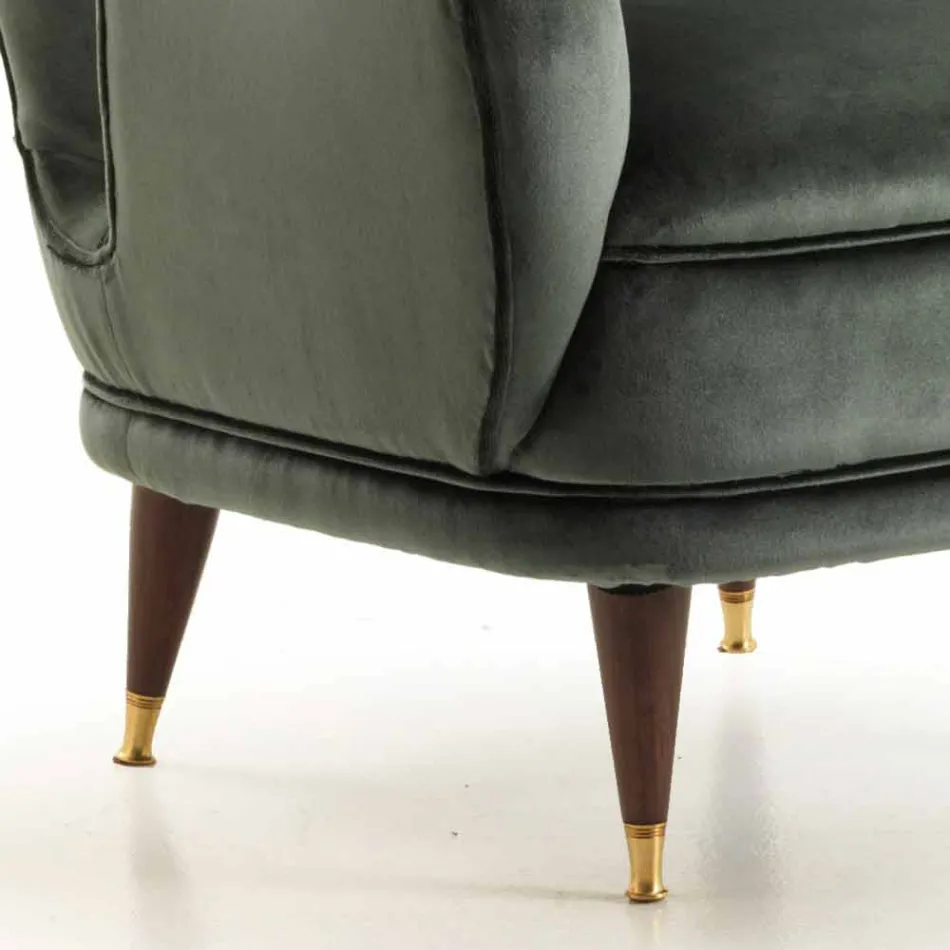 Chaise longue tapizada de diseño clásico, L78xP75cm, Benny Viadurini