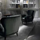 Chaise longue tapizada de diseño clásico, L78xP75cm, Benny Viadurini