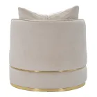 Sillón de Salón Tapizado y Tapizado en Tela con Decoraciones - Parche Viadurini