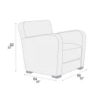 Sillón de salón en madera, cuero y metal Made in Italy - Burlesco Viadurini