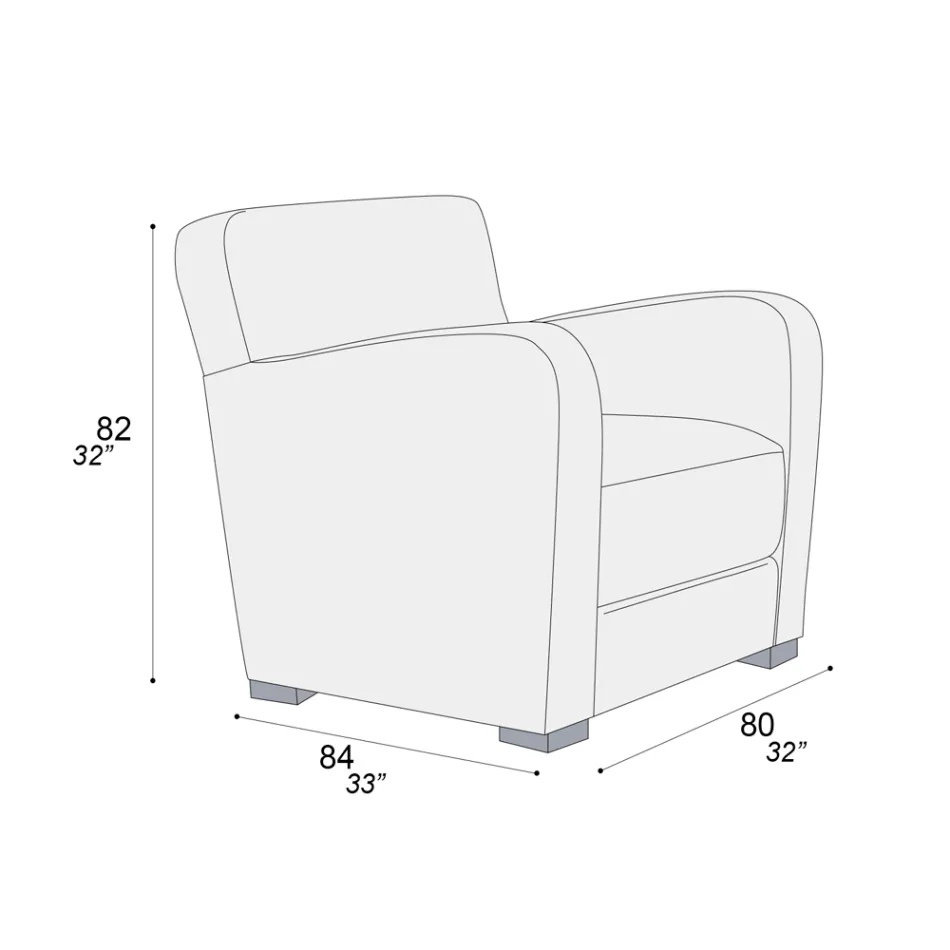 Sillón de salón en madera, cuero y metal Made in Italy - Burlesco Viadurini