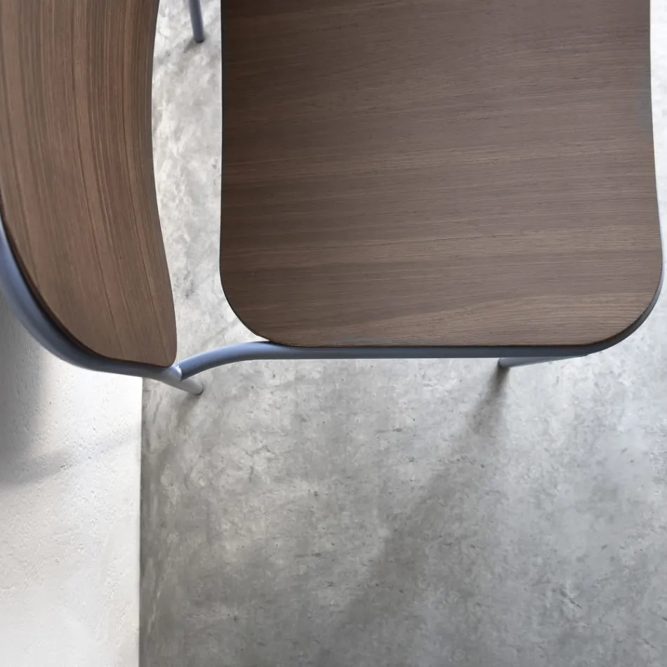 Sillón de Salón en Madera y Metal Made in Italy 2 Piezas - Saffia Viadurini