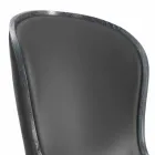 Sillón de cuero Eli y piel negra, diseño de lujo clásico Viadurini