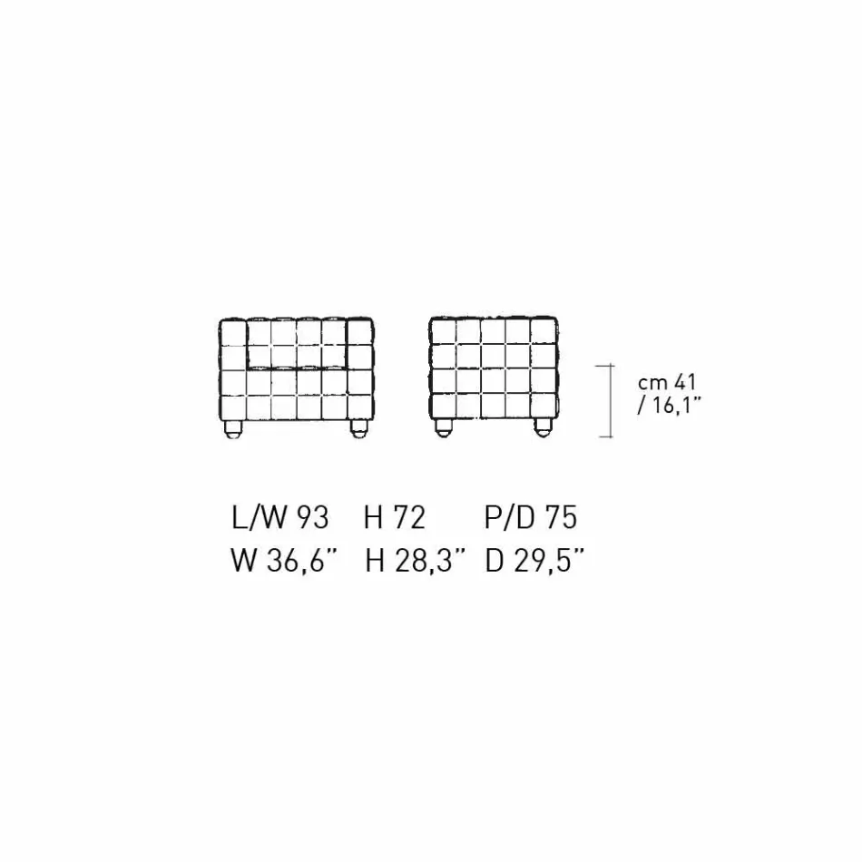 Sillón de salón en piel efecto acolchado Made in Italy - Vesubio Viadurini