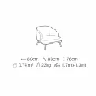 Sillón de tela con base de madera maciza Made in Italy - Pepina Viadurini