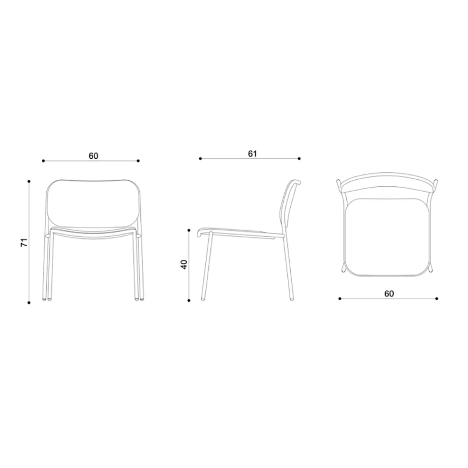 Sillón de Salón en Tela y Metal Made in Italy 2 Piezas - Sangria Viadurini