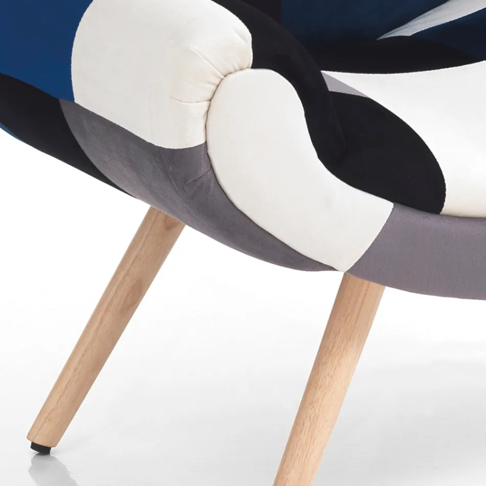 Sillón de Salón de Tela Patchwork - Bromo Viadurini