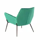 Sillón moderno en terciopelo verde petróleo y metal negro - Tonificado Viadurini