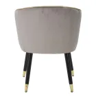 Sillón de salón tapizado en tela con modernas patas de madera - Ezia Viadurini