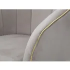 Sillón de salón tapizado en tela con modernas patas de madera - Ezia Viadurini