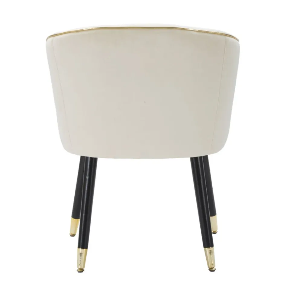 Sillón de salón tapizado en tela con modernas patas de madera - Ezia Viadurini