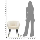 Sillón de salón tapizado en tela con modernas patas de madera - Ezia Viadurini