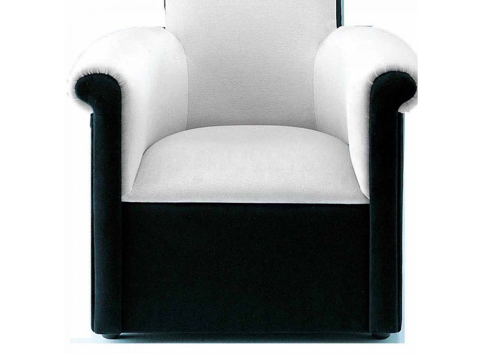 Sillón de salón tapizado en terciopelo blanco y negro Made in Italy - Gedda Viadurini