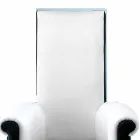 Sillón de salón tapizado en terciopelo blanco y negro Made in Italy - Gedda Viadurini
