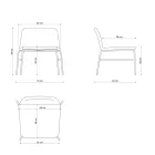 Sillón de salón de alta calidad en tela y metal Made in Italy - Molde Viadurini