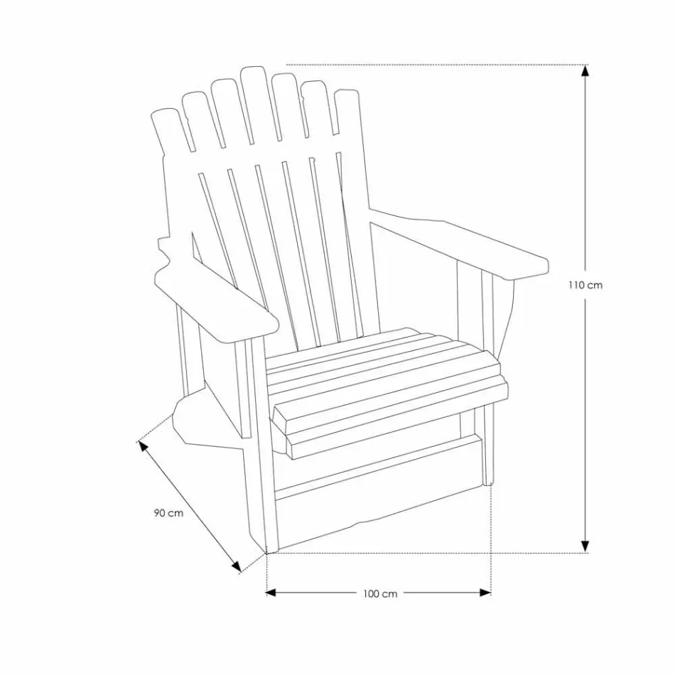 Sillón de salón de teca maciza recuperada - Boatta Viadurini