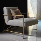 Sillón de salón de tela con estructura de metal Made in Italy - Manila Viadurini