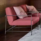 Sillón de salón de tela con estructura de metal Made in Italy - Manila Viadurini